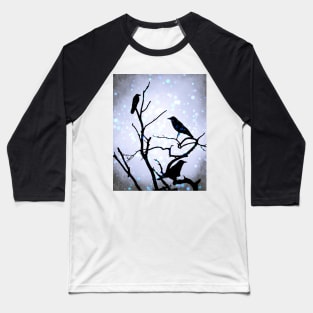 Crow Birds on Tree Bird 94 Baseball T-Shirt